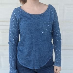 Polka dot long sleeve tee